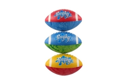 Míček rugby ovál pěna 14cm 3 barvy 12ks v boxu