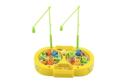 Hra ryby/rybář magnetická plast 14cm + 2 pruty na natažení 3 barvy na kartě