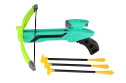 Pistole/kuše s lukem na přísavky plast 25cm + šípy 3ks v krabici 36x21x5cm