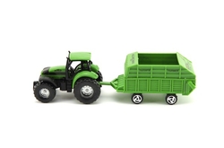 Traktor s přívěsem plast 16cm 6 druhů na kartě