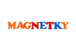 Magnetická písmena 4cm cca 27ks plast na kartě 15x21,5cm