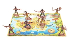 Figurky indiáni s mapou plast 6cm v sáčku