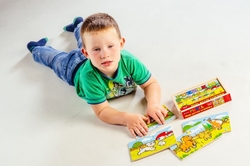 Puzzle dřevěné Moje první zvířátka 4x12 dílků 20x14x3,5cm v dřevěné krabičce 24m+ MPZ