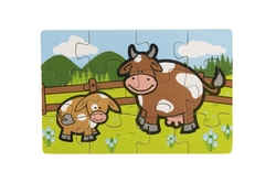 Puzzle dřevěné Moje první zvířátka 4x12 dílků 20x14x3,5cm v dřevěné krabičce 24m+ MPZ