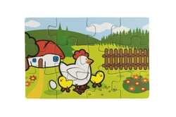 Puzzle dřevěné Moje první zvířátka 4x12 dílků 20x14x3,5cm v dřevěné krabičce 24m+ MPZ