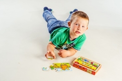 Puzzle dřevěné Moje první zvířátka 4x12 dílků 20x14x3,5cm v dřevěné krabičce 24m+ MPZ