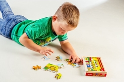 Puzzle dřevěné Moje první zvířátka 4x12 dílků 20x14x3,5cm v dřevěné krabičce 24m+ MPZ
