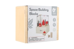 Skládanka stavebnice dřevo 41ks v dřevěné  krabičce 18,5x16x9cm