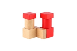 Skládanka stavebnice dřevo 41ks v dřevěné  krabičce 18,5x16x9cm