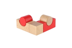 Skládanka stavebnice dřevo 41ks v dřevěné  krabičce 18,5x16x9cm