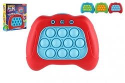 Bubble pops Praskající bubliny silikon postřehová hra na baterie se světlem,zvukem 3 barvy v krab.