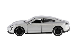 Auto Welly Porsche Taycan Turbo S kov/plast 12cm 4 barvy na zpětné natažení 12ks v boxu