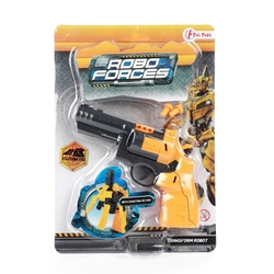 Transformer pistole/robot plast 14-16cm 2 barvy na kartě