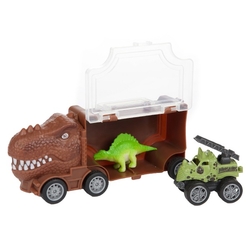 Dinosaurus kamion plast 16x7cm s doplňky 2 druhy v krabičce