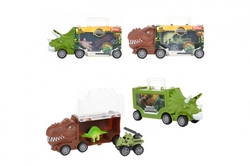 Dinosaurus kamion plast 16x7cm s doplňky 2 druhy v krabičce