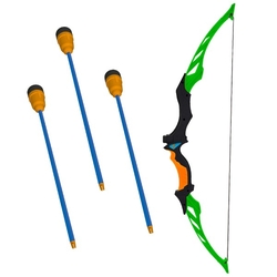 Luk 66cm + 3 šípy plast 2 barvy na kartě 18x68x3cm
