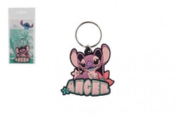 Přívěsek na klíče/Klíčenka Lilo & Stitch gumový 5cm s nápisem Angel v sáčku