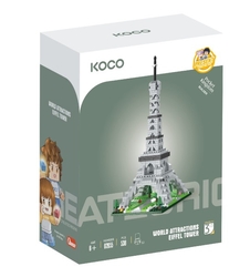 Stavebnice mini KOCO Eiffelova věž plast 538ks v krabičce 13x16,5x7cm