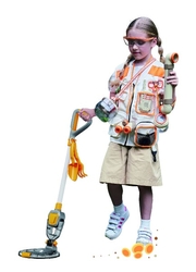 Detektor kovů/hledačka pokladů plast 65cm na baterie se světlem se zvukem v krabici 23x33x7cm