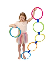 Skákací kruhy barevné plast průměr 27cm kreativní hra v krabici