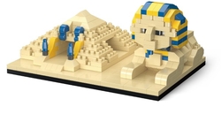 Stavebnice mini KOCO Pyramida a sfinga plast 410 ks v krabičce 13x16,5x7cm