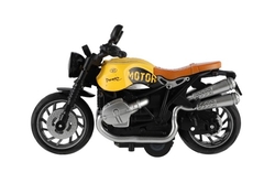 Motorka plast 13cm na zpětné natažení na baterie se světle, zvukem 4 barvy 12ks v boxu