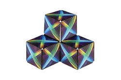 Hlavolam kostka magnetická duhová plast mix druhů v krabičce 6x6x6cm