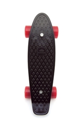 Skateboard - pennyboard 43cm, nosnost 60kg kovové osy, černá, červená kola