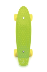 Skateboard - pennyboard 43cm, nosnost 60kg kovové osy, zelená, žlutá kola