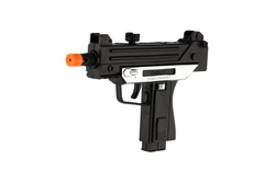Pistole samopal plast  ARMY 17,5cm na baterie se zvukem se světlem černá na kartě
