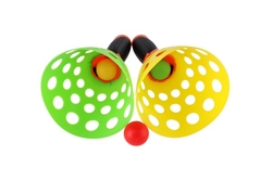 Catch ball hra velká plast 25cm 2ks+míček v síťce