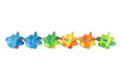Letadlo s očima mávající křídla na klíček plast 8cm 6 barev 12ks v boxu