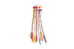 Sponky/Skřipce do vlasů 6ks plast s barevnými copánky 30cm 2 druhy v sáčku