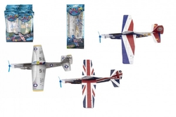 Letadlo házecí pěnové model 24cm mix barev v sáčku 48ks v boxu