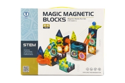 Kuličková dráha magnetická stavebnice plast 66ks v krabici 31x25x8cm