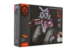 Stavebnice iM.MASTER robot RC skládací plast 2,4GHz na bat. se světlem,zvukem růžový v krab. 31x23cm