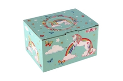 Hrací skříňka šperkovnice Jednorožec natahovací v krabičce 16x10x12cm