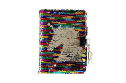 Zápisník/blok s flitry měnícími se zámkem mix druhů v sáčku 11x15x2cm