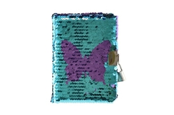 Zápisník/blok s flitry měnícími se zámkem mix druhů v sáčku 11x15x2cm