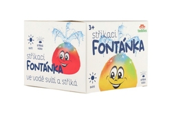 Hračka do vody Fontánka stříkací plast 10cm žlutá na baterie se světlem v krabičce 11x11x8cm
