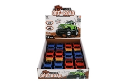 Auto terénní Off-Road plast 10cm oboustranné zpětné natažení 2 barvy 12ks v boxu