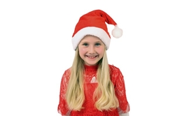 Čepice vánoční dětská látka průměr 25 cm na kartě karneval