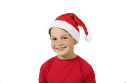 Čepice vánoční dětská látka průměr 25 cm na kartě karneval