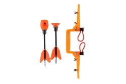 Luk 27cm + 2 šípy plast 2 barvy v krabici 29x13x7cm