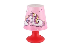 Mini lampička s jednorožcem na stůl plast 8,5x11cm na baterie 3 barvy