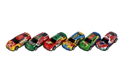 Auto závodní 6ks kov/plast 7cm na zpětné natažení v sáčku