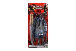 Ninja sada meč s doplňky plast na kartě 26x62cm