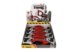 Stavební stroj bagr pásový plast/kov 8x26cm na volný chod 8ks v boxu