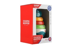 Roly Poly dinosaurus plast 16cm skládanka pyramida s kroužky se zvukem v krabičce 13x20cm 6m+