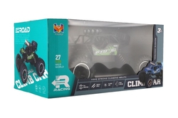 Auto RC Off-Road vypouštějící páru plast 26cm 27MHz dobíjecí pack+baterie se světlem zelené v krab.